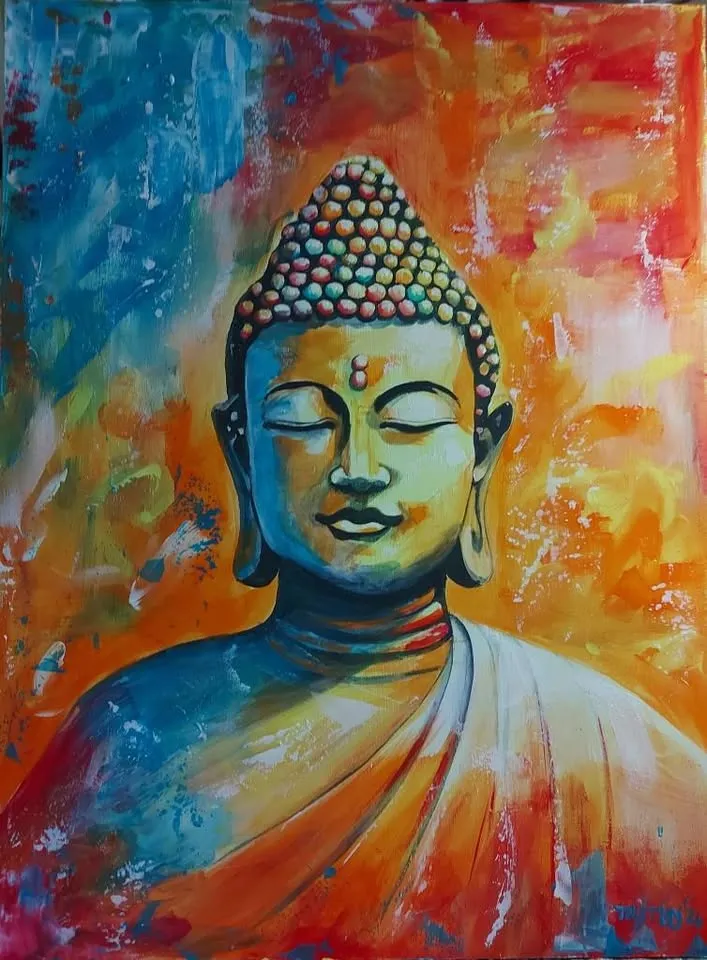 Kreatív Kávé szegedi akrilfestés: Buddha