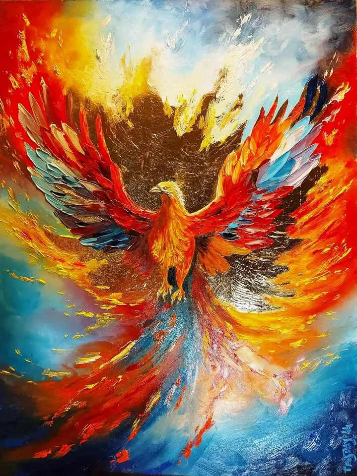 Kreativna kafa Seged Oil Painting: Firebird