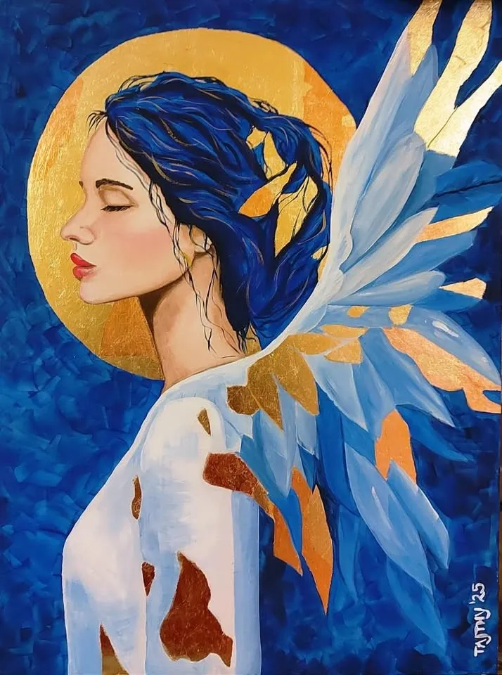 Kreatív Kávé szegedi akrilfestés aranyozás: Őrangyal